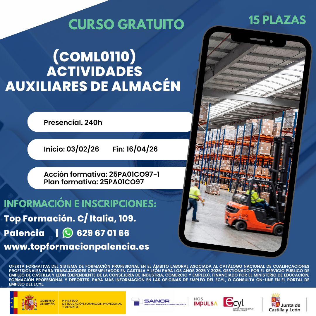 COML0110 ACTIVIDADES AUXILIARES DE ALMACÉN