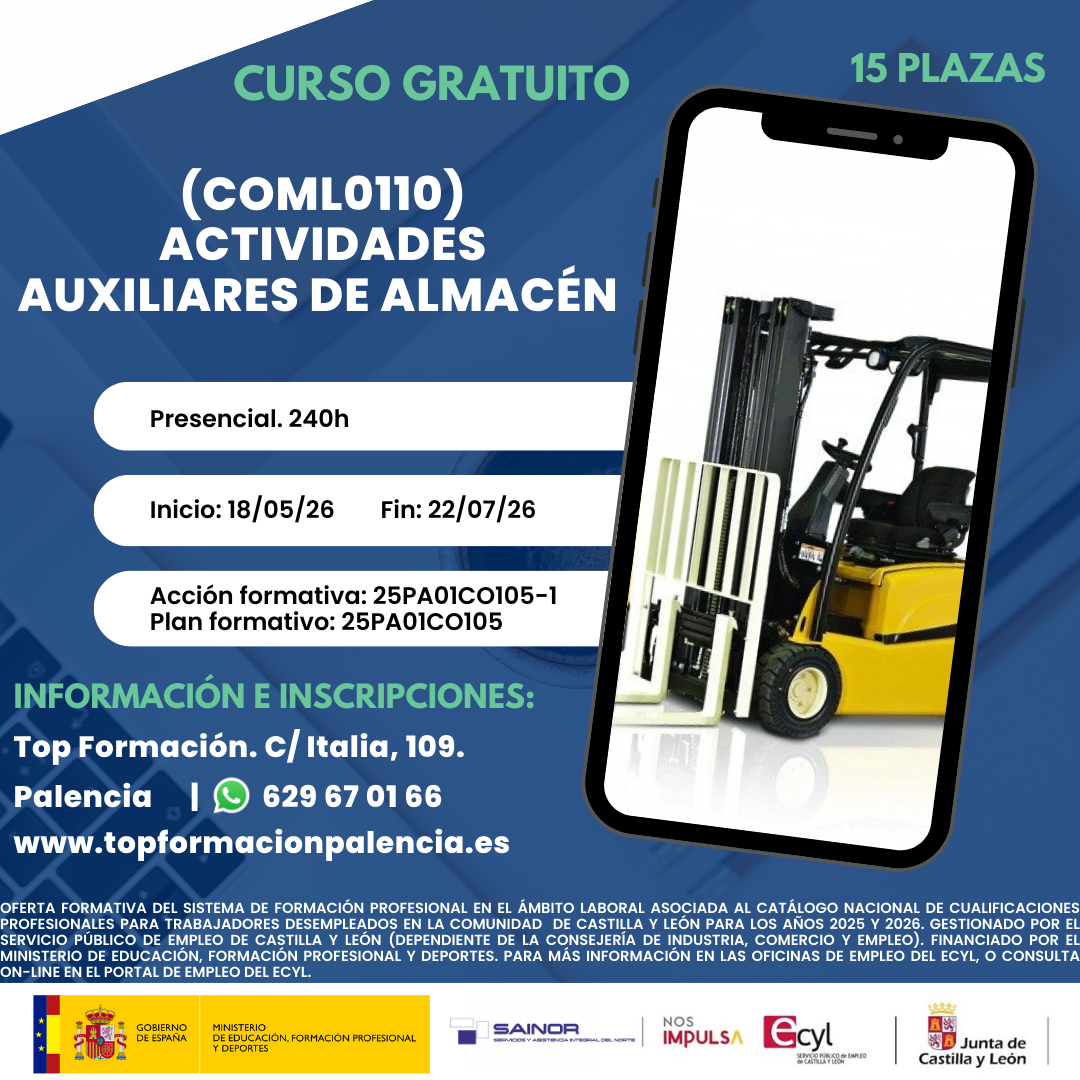 COML0110 ACTIVIDADES AUXILIARES DE ALMACÉN