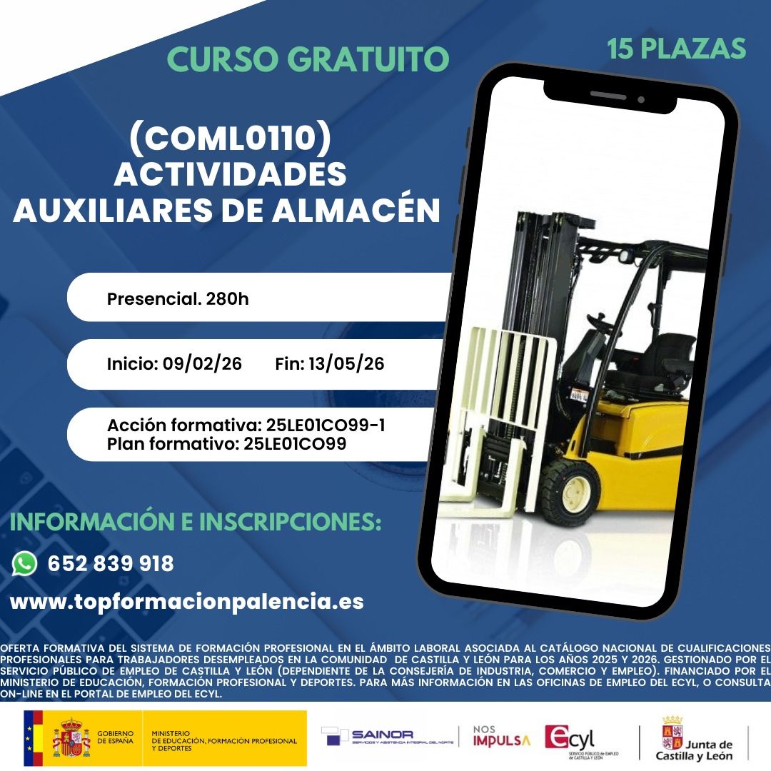 (COML0110) ACTIVIDADES AUXILIARES DE ALMACÉN