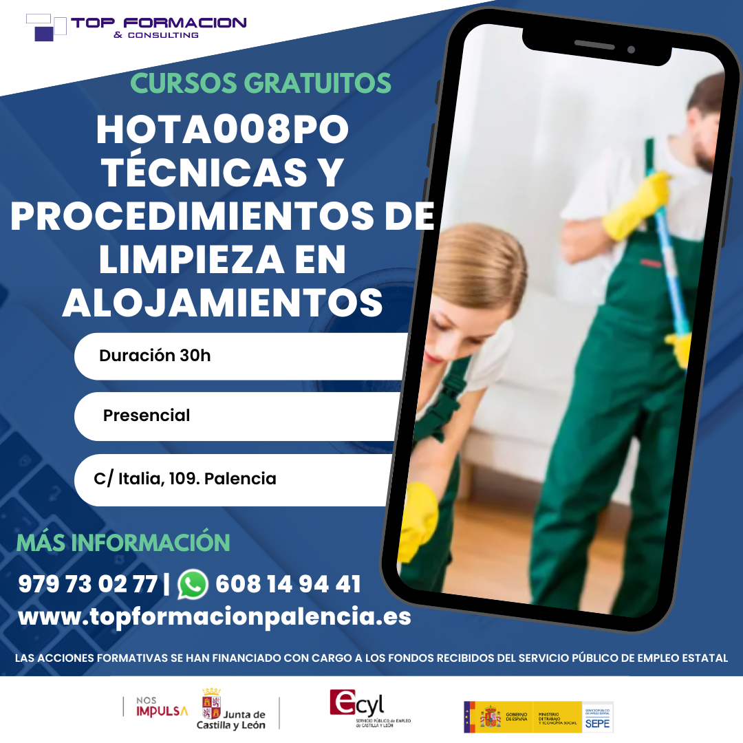 HOTA008PO TÉCNICAS Y PROCEDIMIENTOS DE LIMPIEZA EN ALOJAMIENTOS