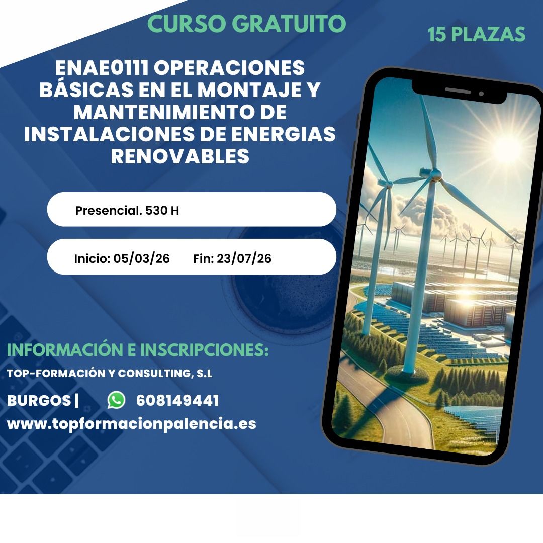 OPERACIONES BÁSICAS EN EL MONTAJE Y MANTENIMIENTO DE INSTALACIONES RENOVABLES